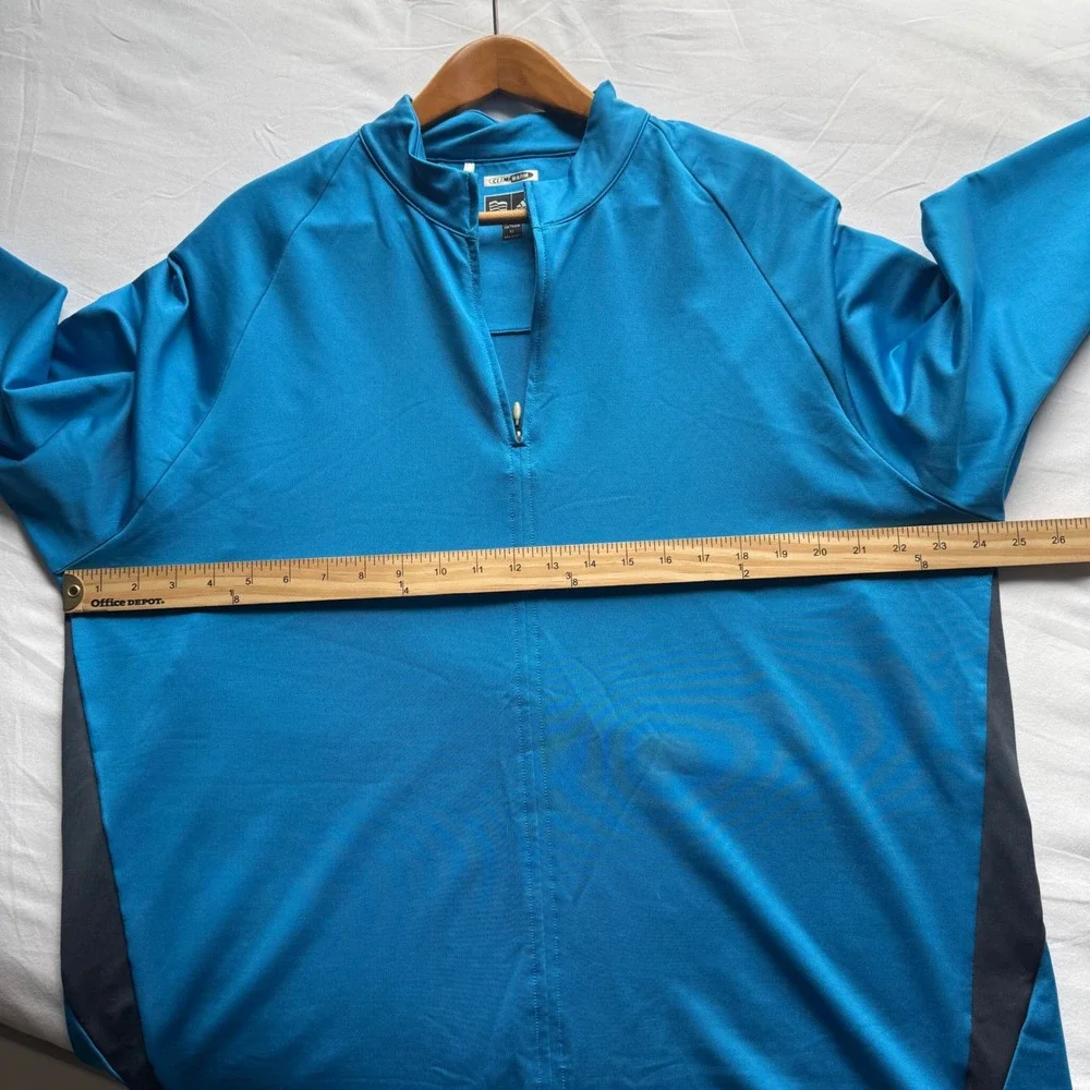 Adidas ClimaWarm Mens XL Blue Quarter Zip Pullover Golf Training Jacket Layering